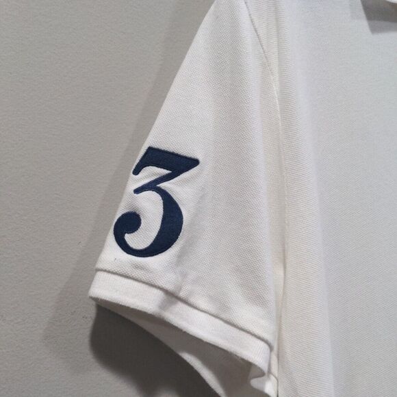 Polo Ralph Lauren Mens SS Polo Big Pony '3' Shirt Size XL Slim Fit White Cotton - Picture 5 of 10